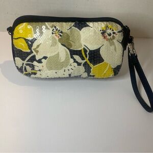 Vera Bradley Floral Wristlet - Yellow, Black, and Cream
